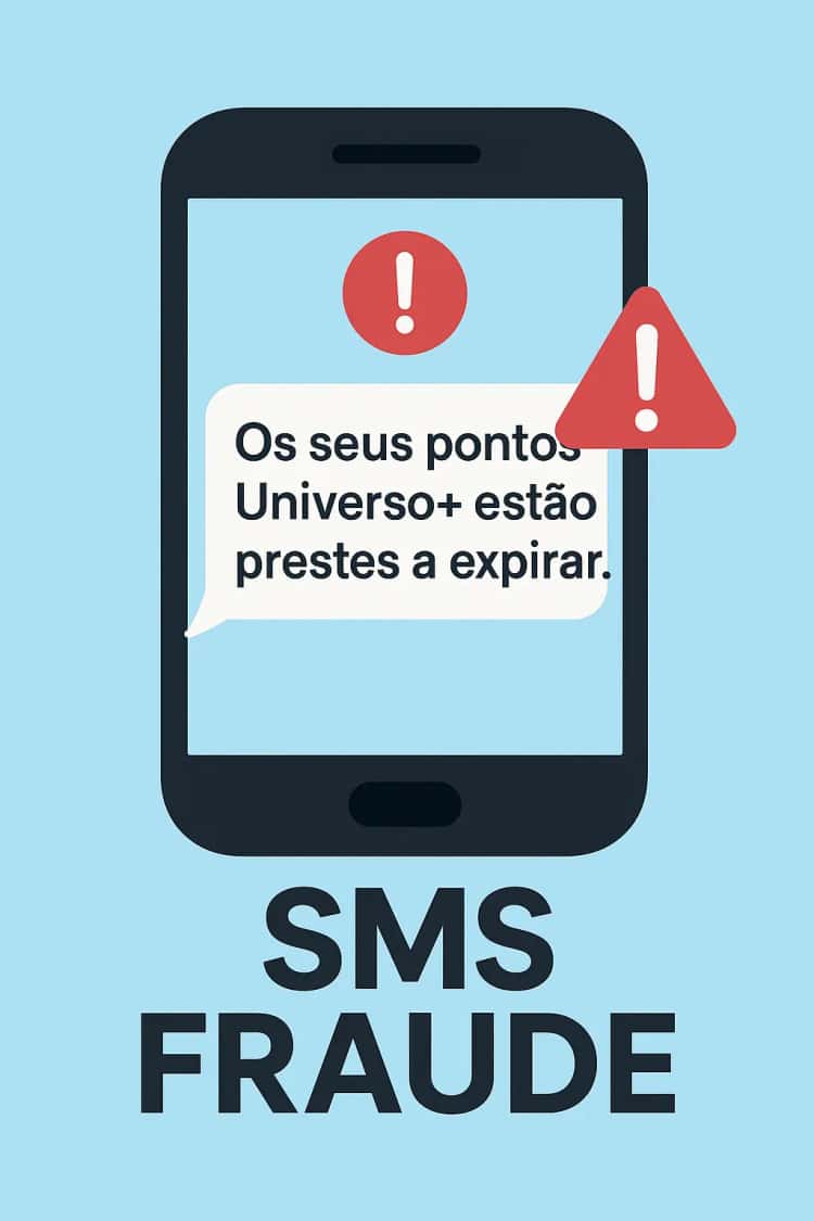Como saber se é fraude uma SMS que diz “Os seus pontos Universo+ estão prestes a expirar”