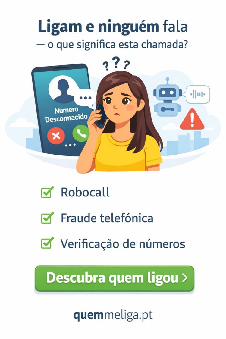 Ligam e ninguém fala quando atendo — o que significa esta chamada?